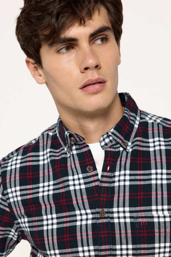 Milano Camisa Oxford Cuadros Azul