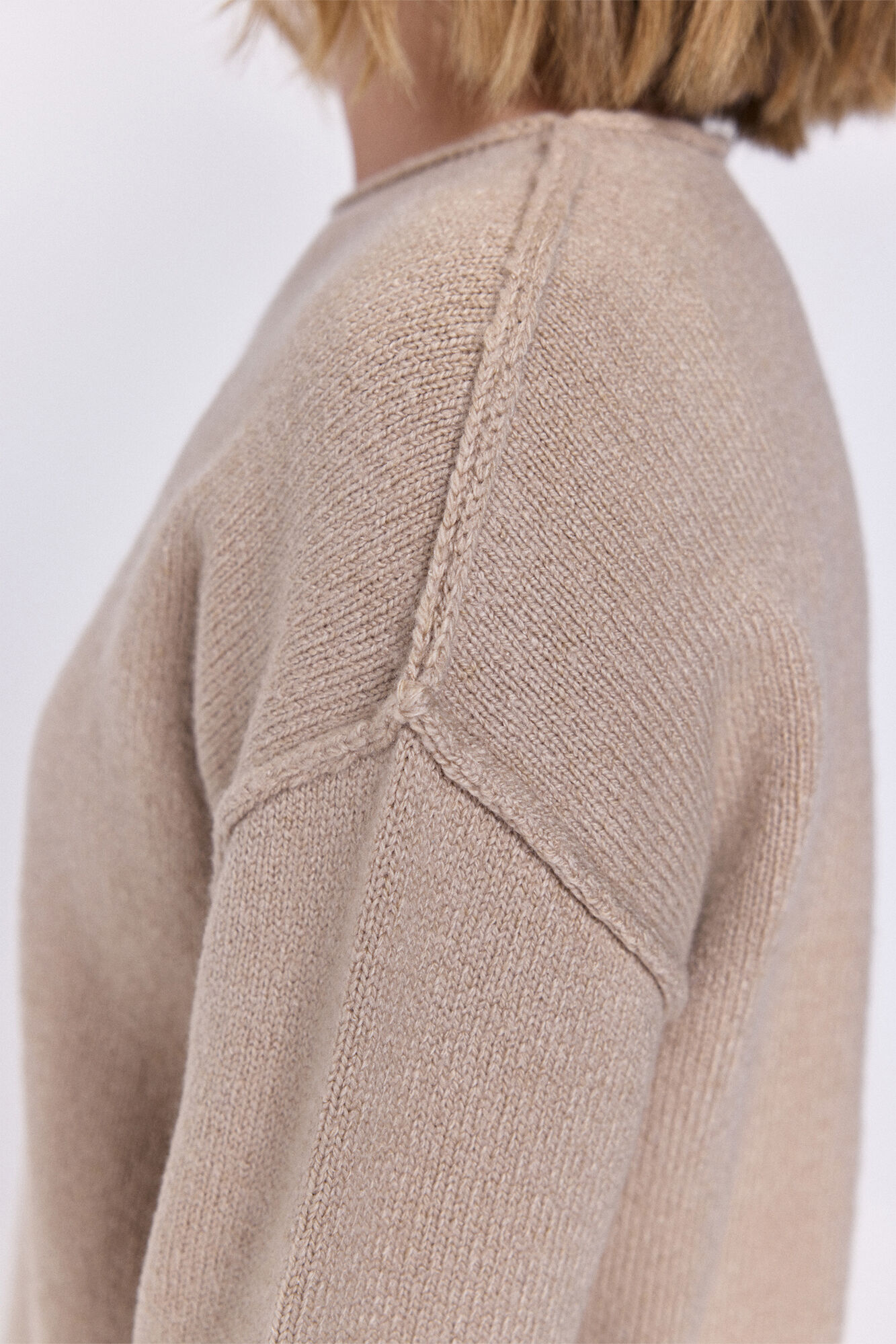 Milano Jersey estructurado de corte extragrande Beige/Claro