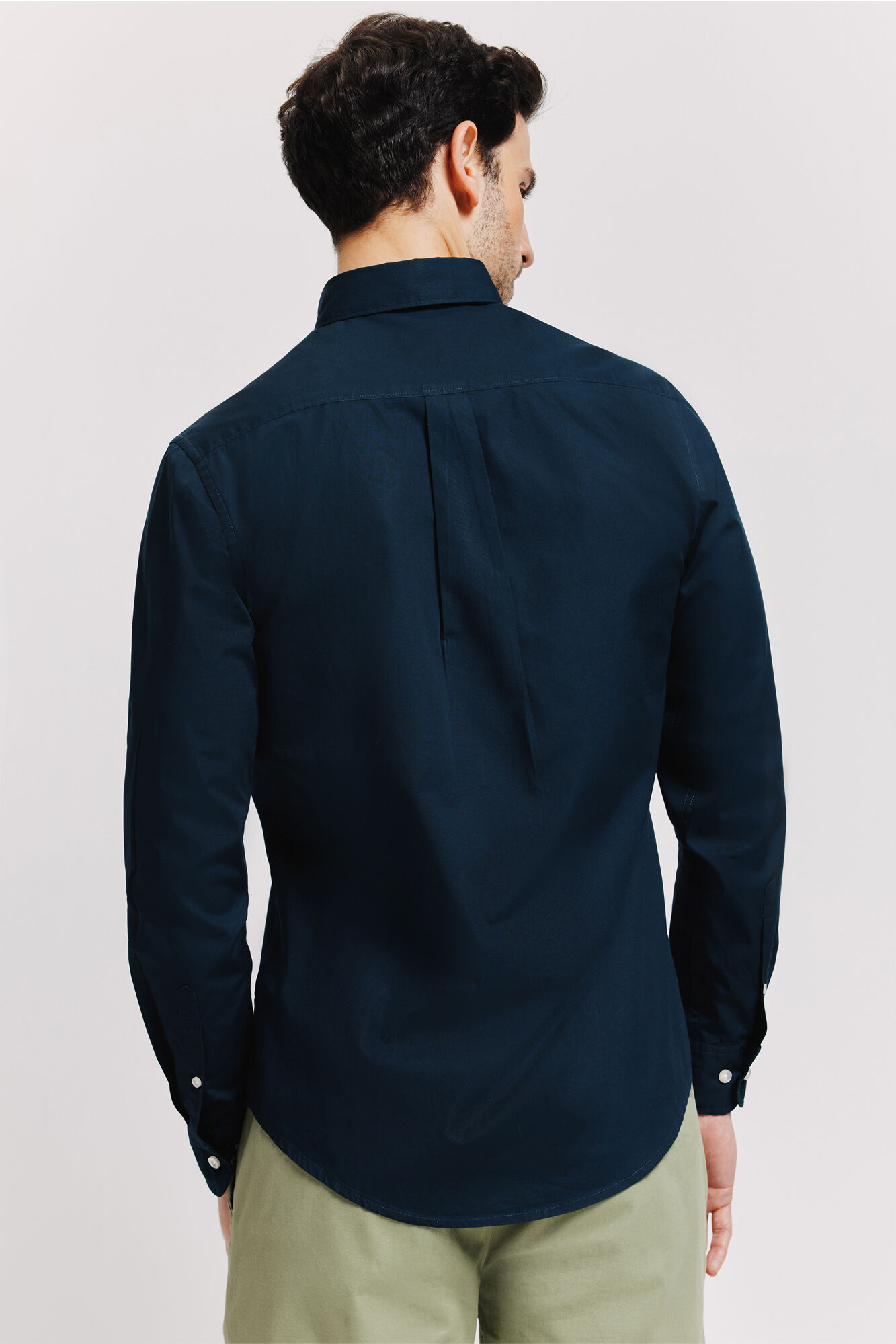 Milano Camisa lisa manga larga Navy