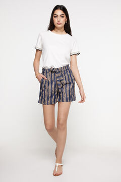 Fifty Outlet Bermudas light denim estampadas. Azul