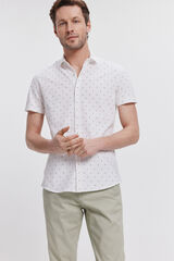 Milano Camisa Piqué estampada Blanco