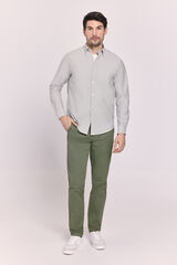 Milano Camisa lisa manga larga Kaki Claro