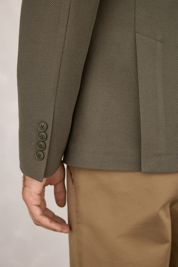 Milano Blazer de punto entallada Kaki