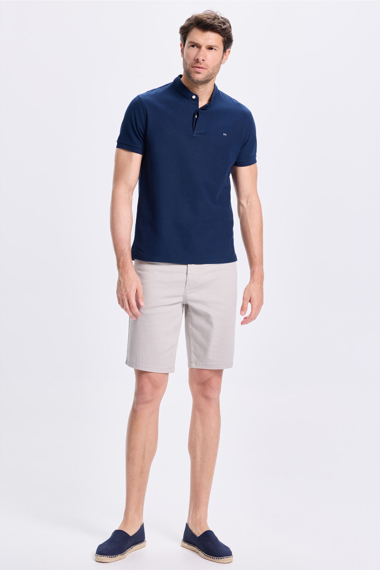 Milano Polo Mao Oxford Navy