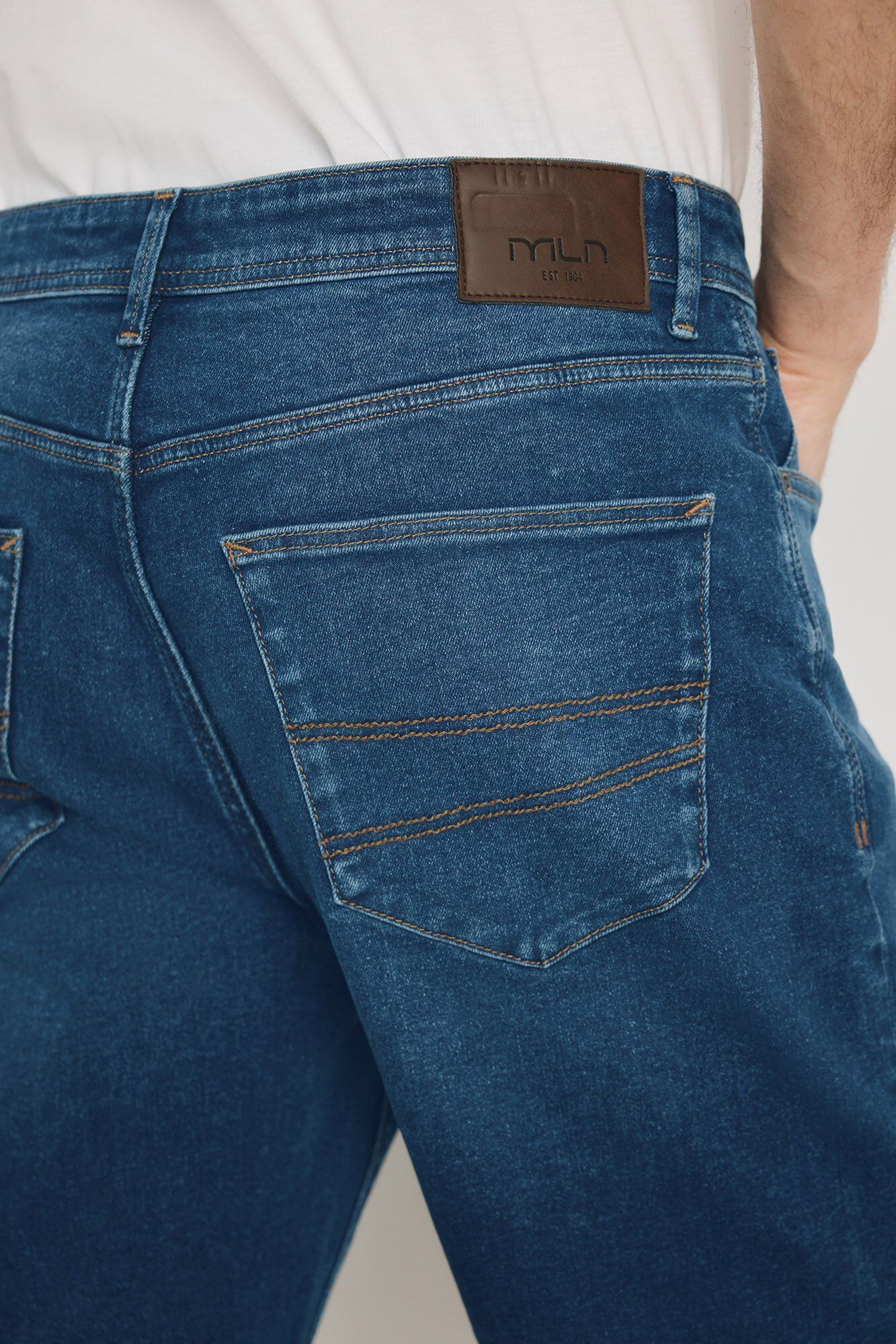 Milano Bermuda de mezclilla regular fit Azul