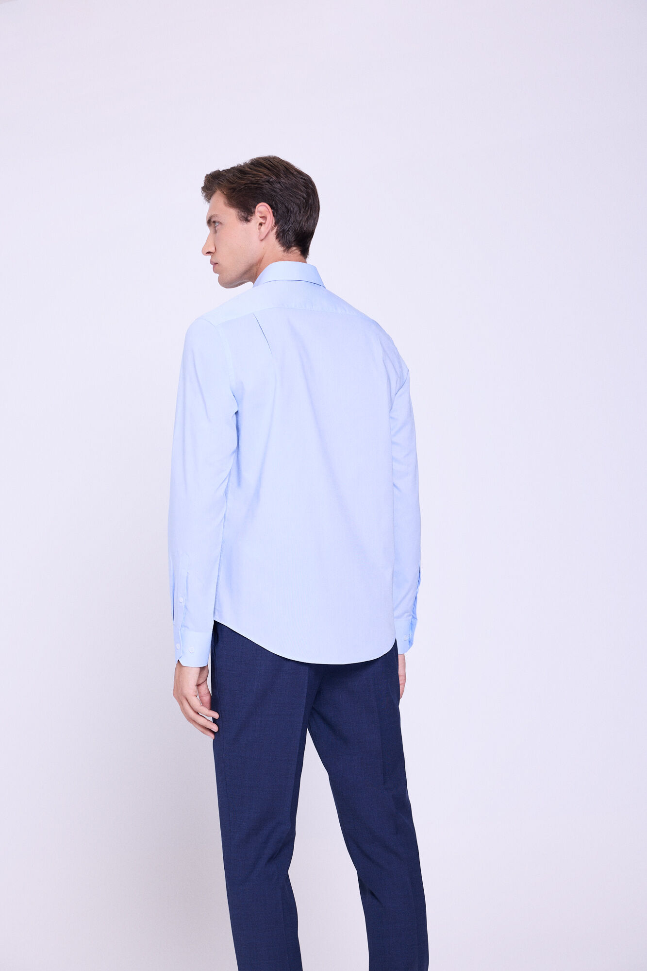 Milano Microestructura de la camisa de vestir Azul