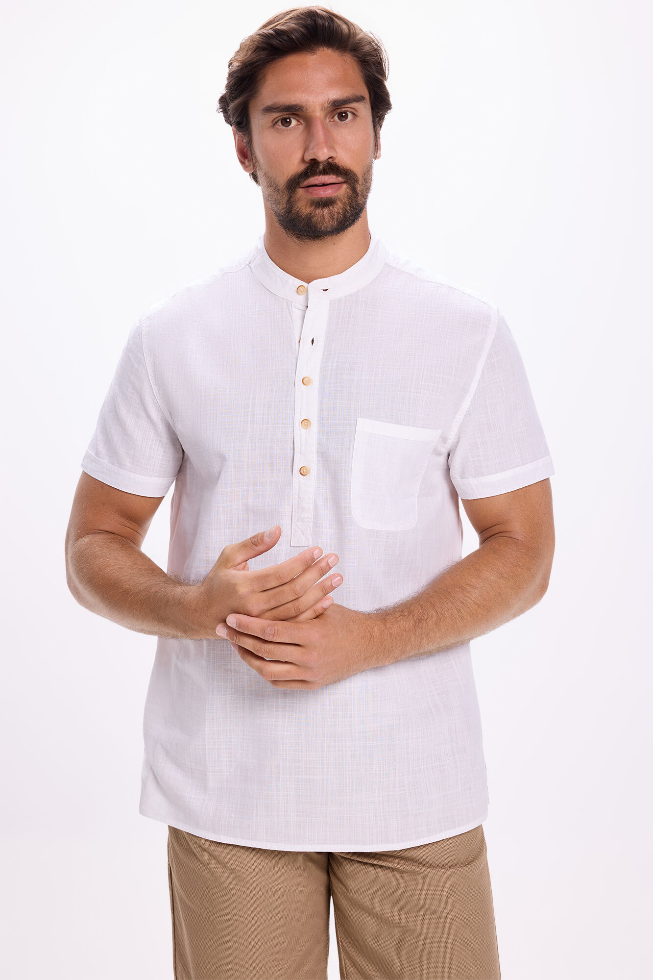 Milano Camisa playera Mao Blanco