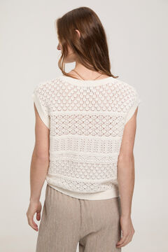 Fifty Outlet Top chaleco crochet Marfil