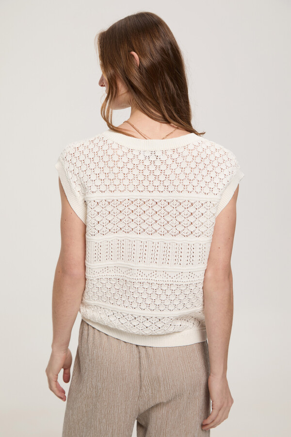 Milano Top chaleco crochet Marfil