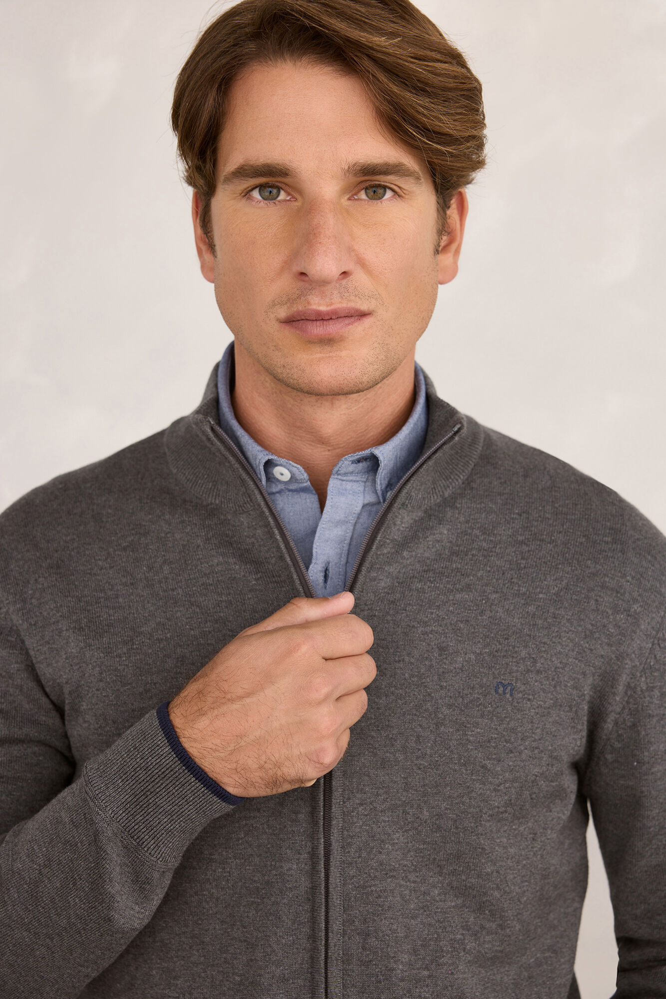 Milano C&aacute;rdigan de canal&eacute; Gris Oscuro