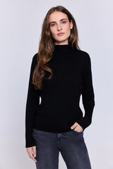 Milano Su&eacute;ter fino canal&eacute; cuello perkins Negro