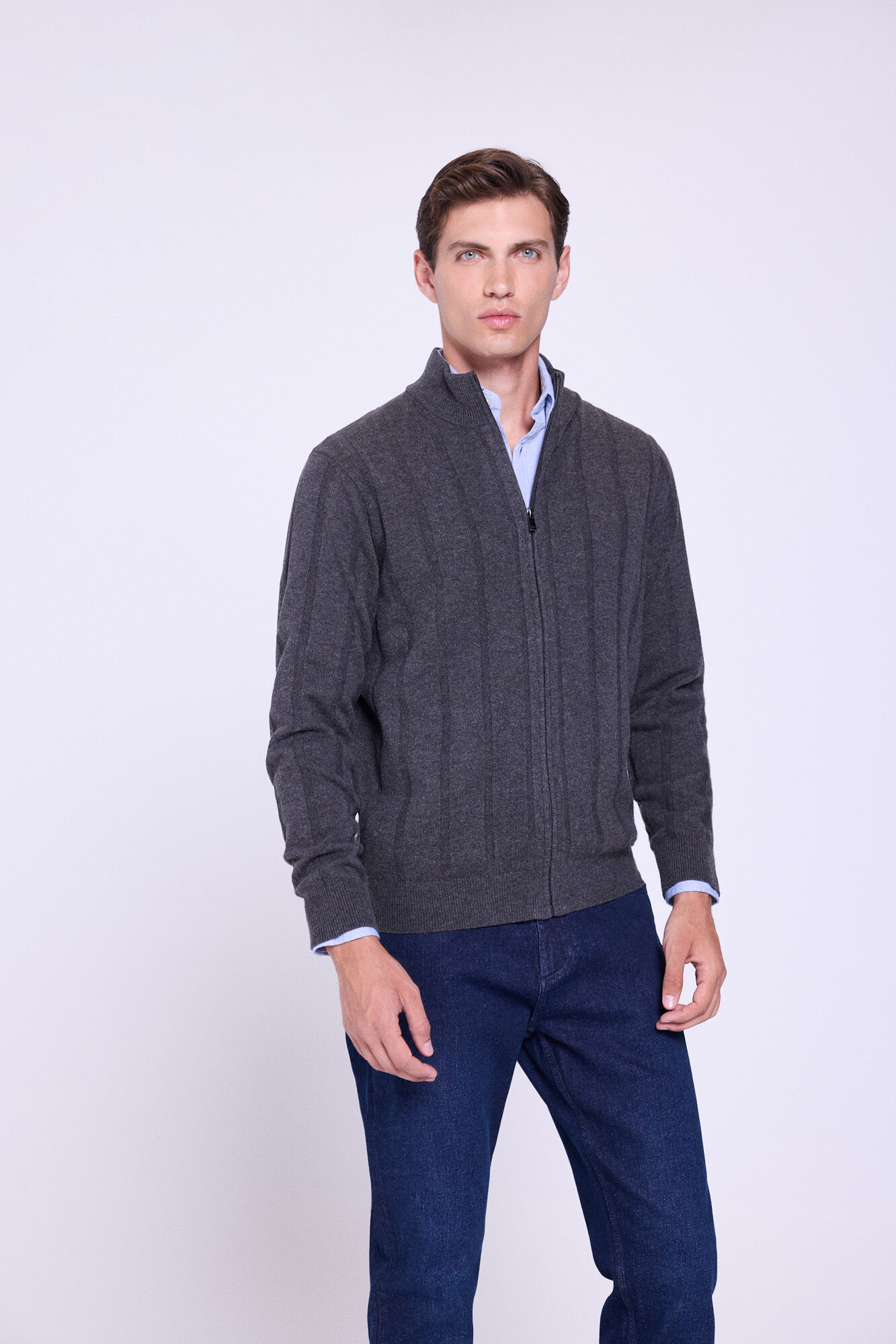 Milano C&aacute;rdigan con cierre de cremallera