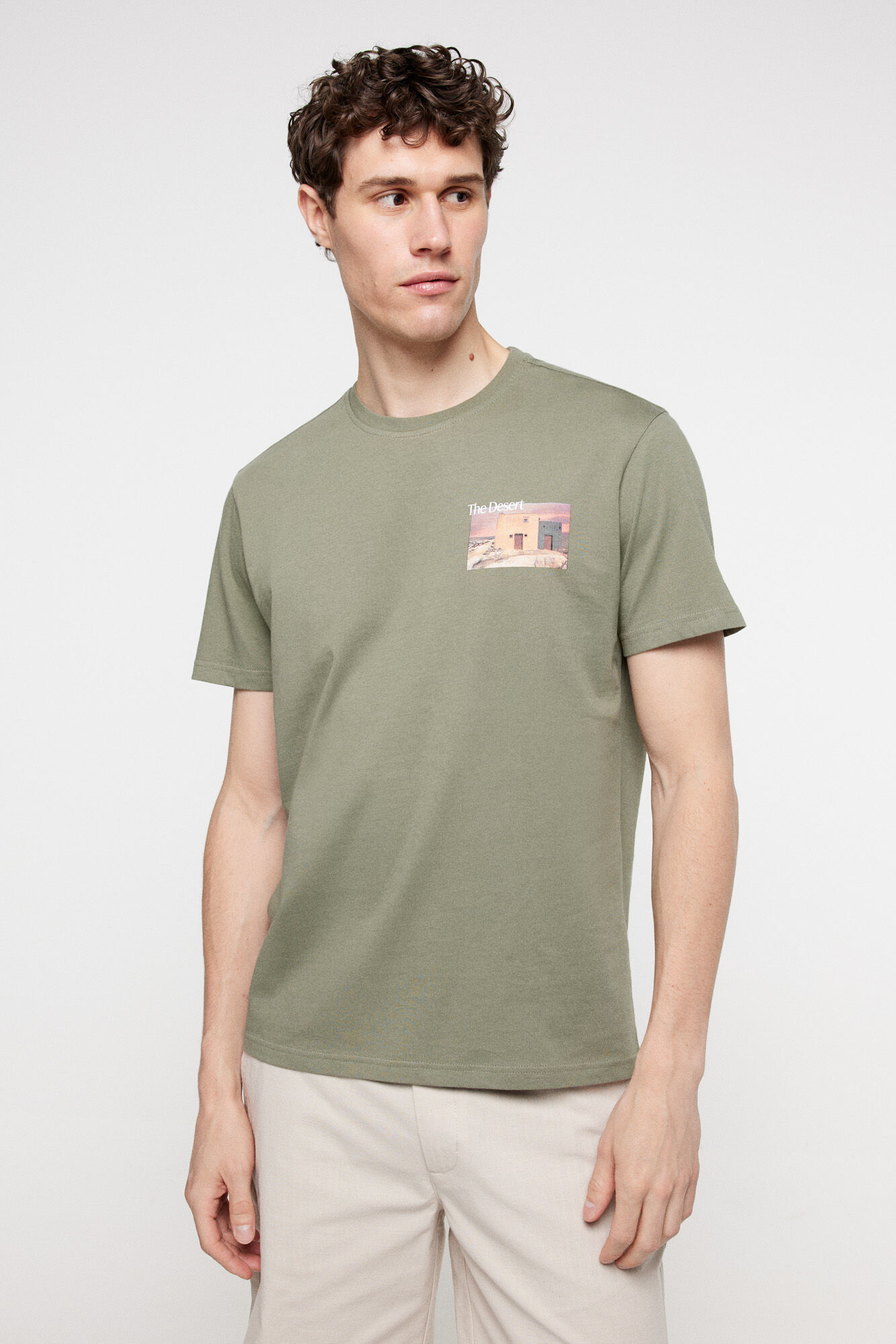 Milano Playera manga corta. 100% algod&oacute;n. Kaki Oscuro