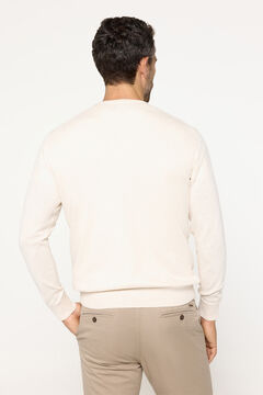 Fifty Outlet Suéter básico cuello redondo ajustado Beige