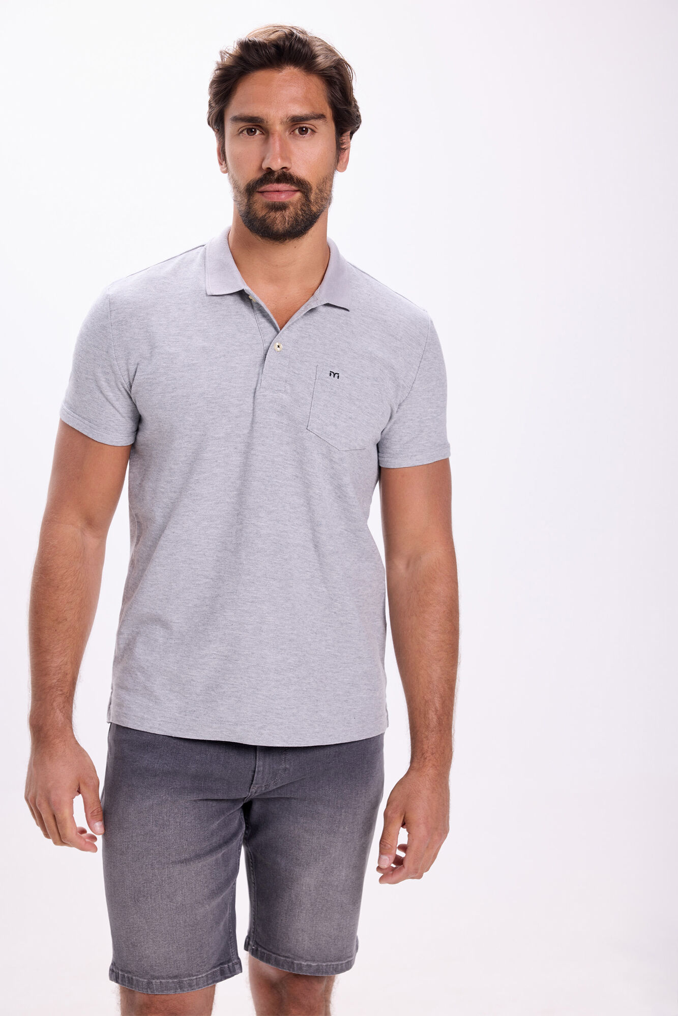 Milano Polo de bolsillo Gris Claro