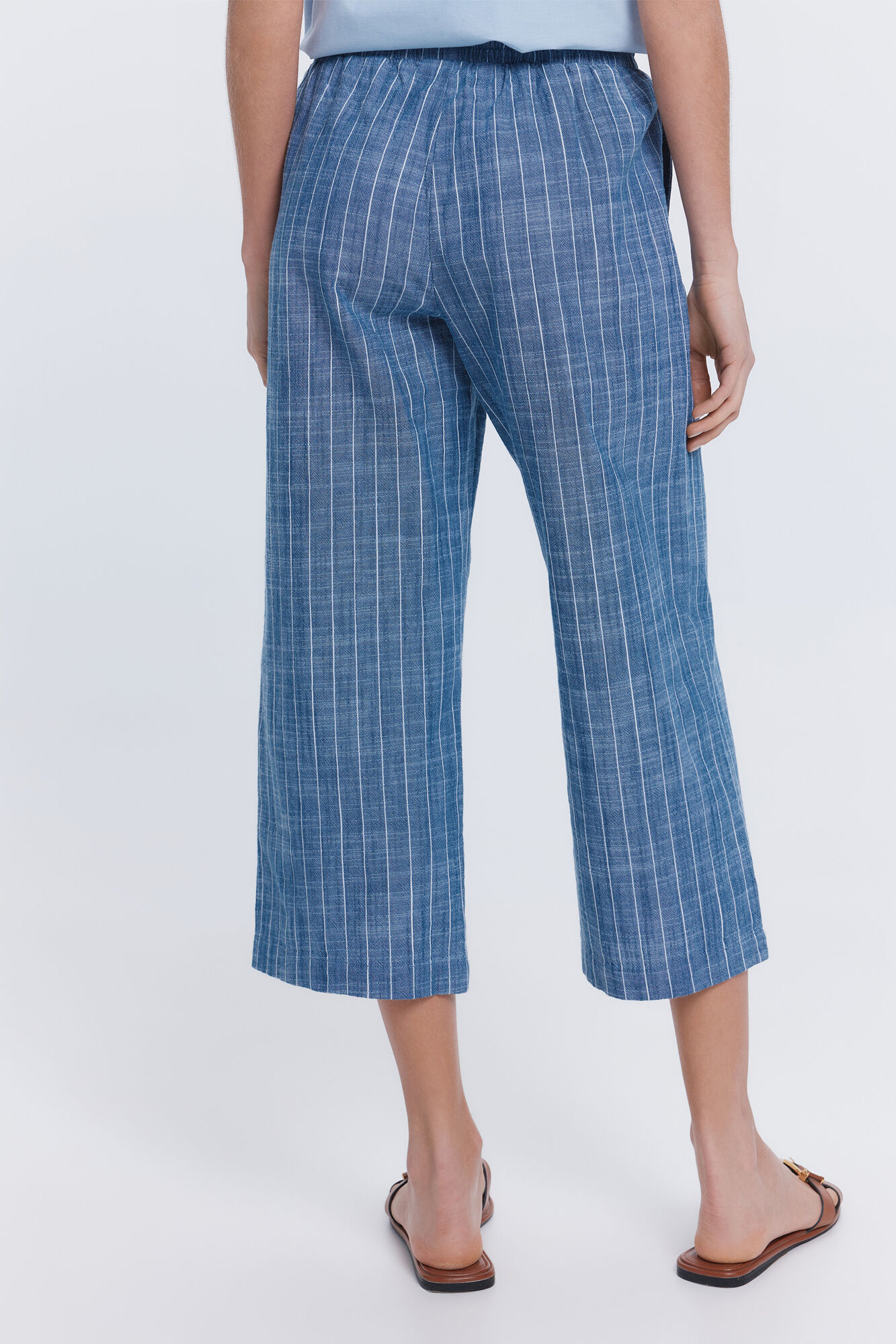 Milano Pantal&oacute;n tobillero lino Azul