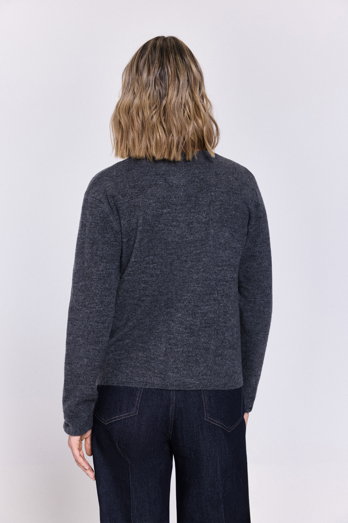 Milano C&aacute;rdigan de tejido con cierre de botones Gris Oscuro