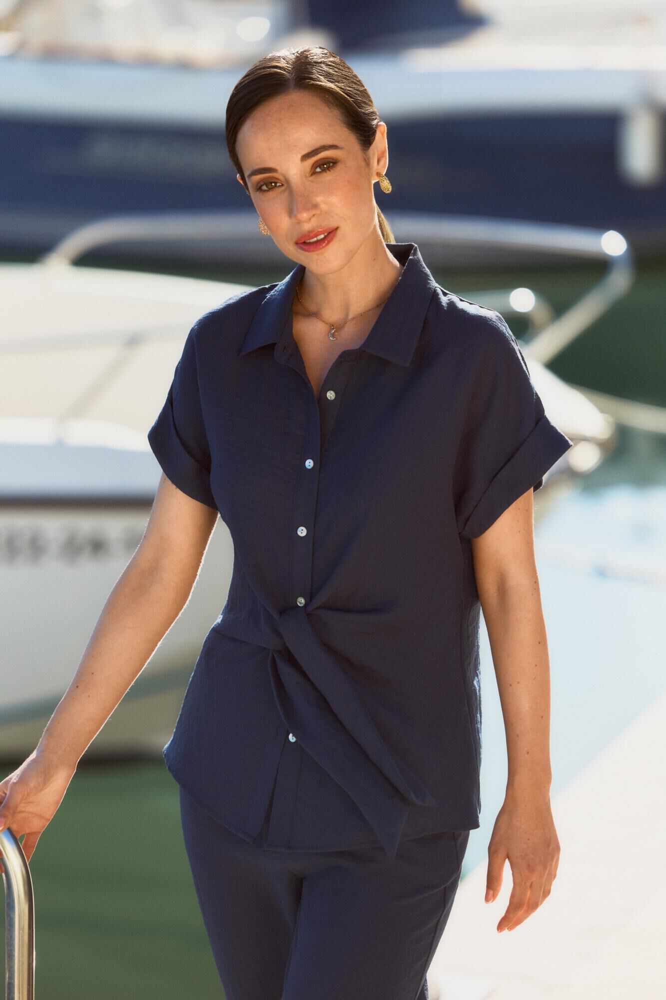 Milano Blusa lisa manga corta