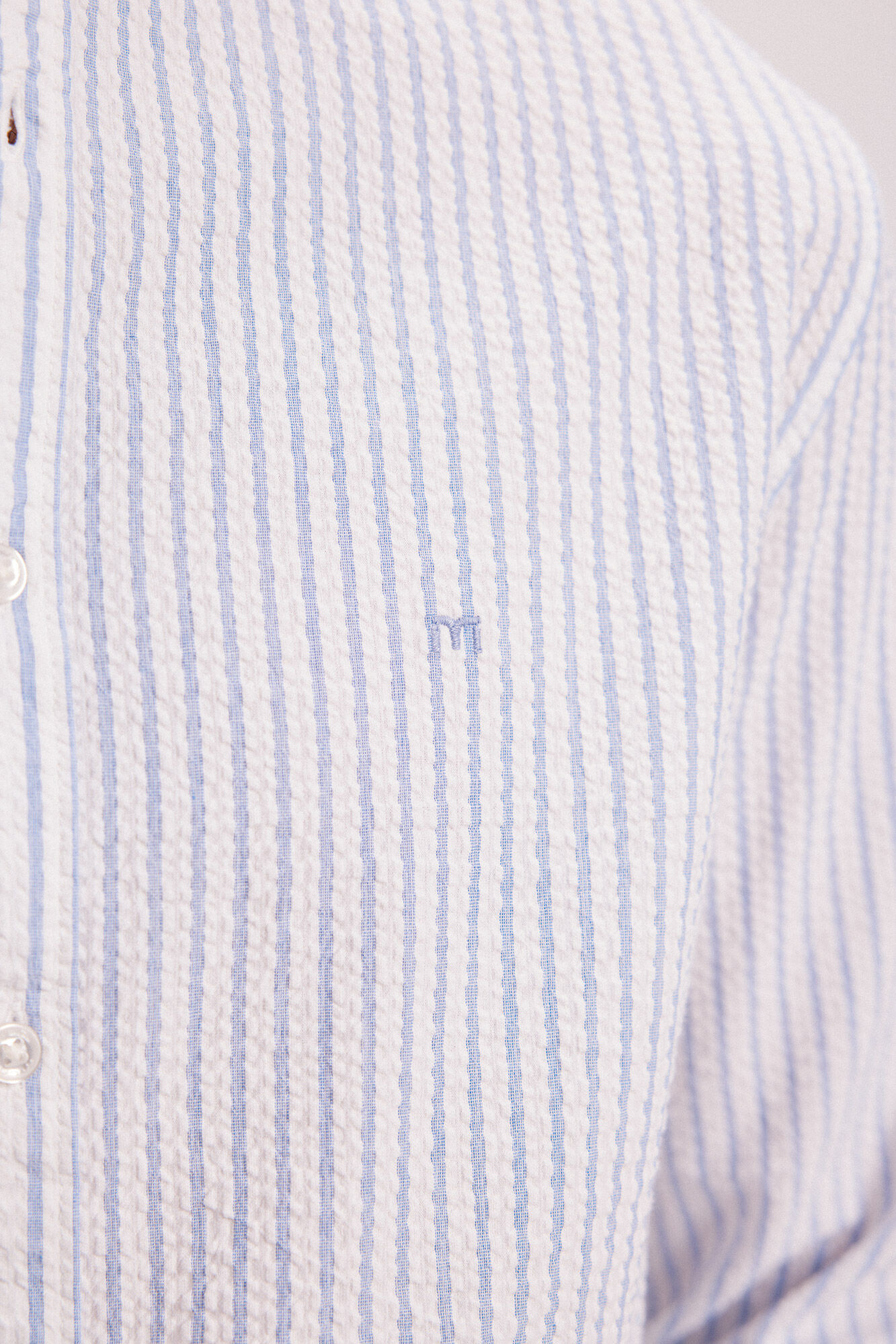 Milano Camisa Seersucker Rayas Azul