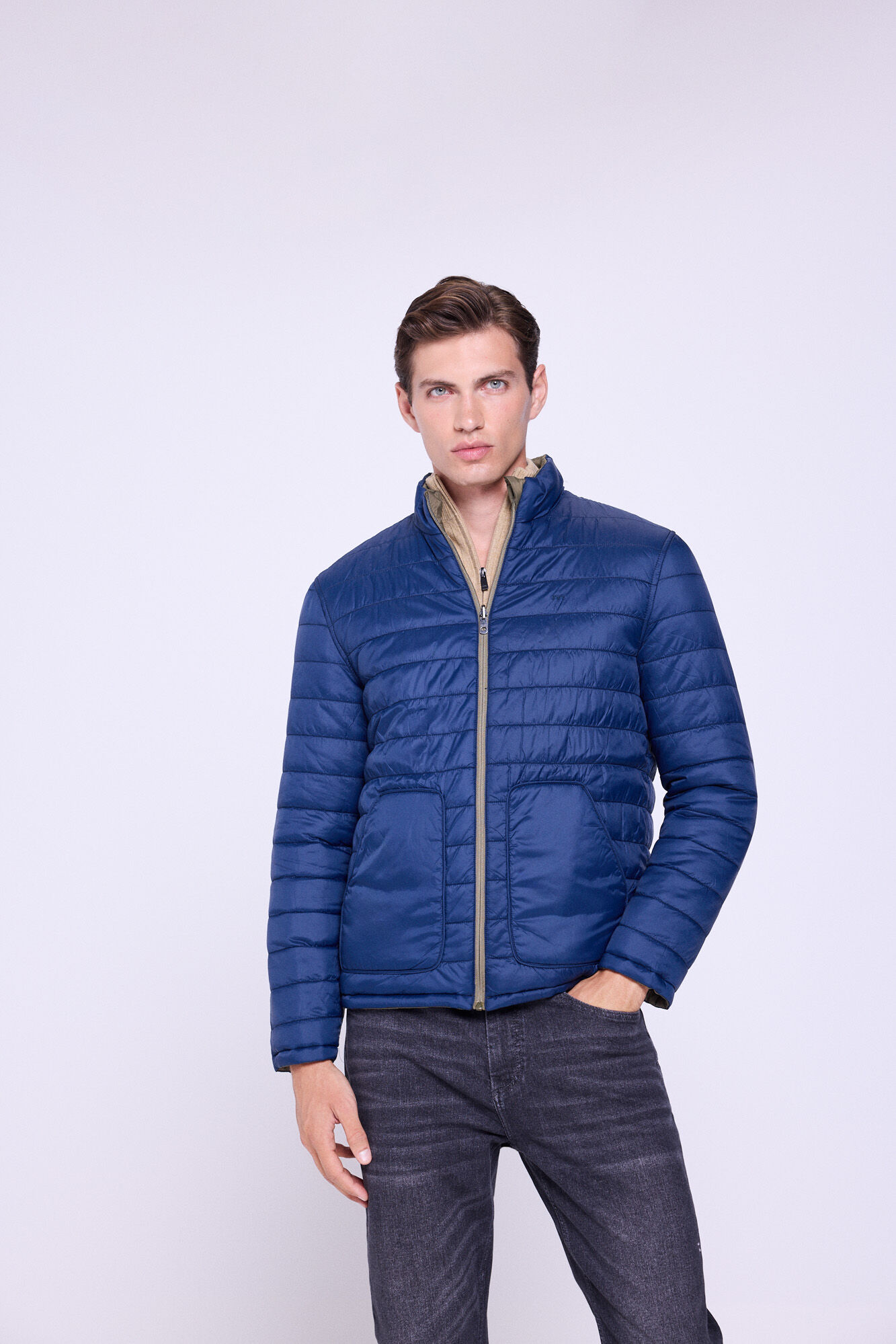 Milano Chamarra reversible ultraligera Kaki Oscuro