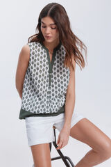 Fifty Outlet Blusa fluida estampada natural