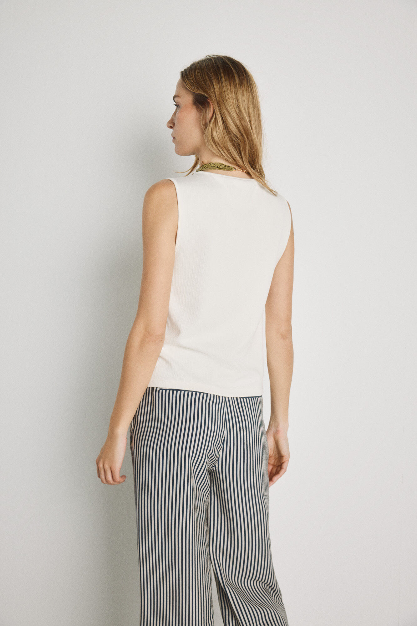 Milano Top con botones Beige