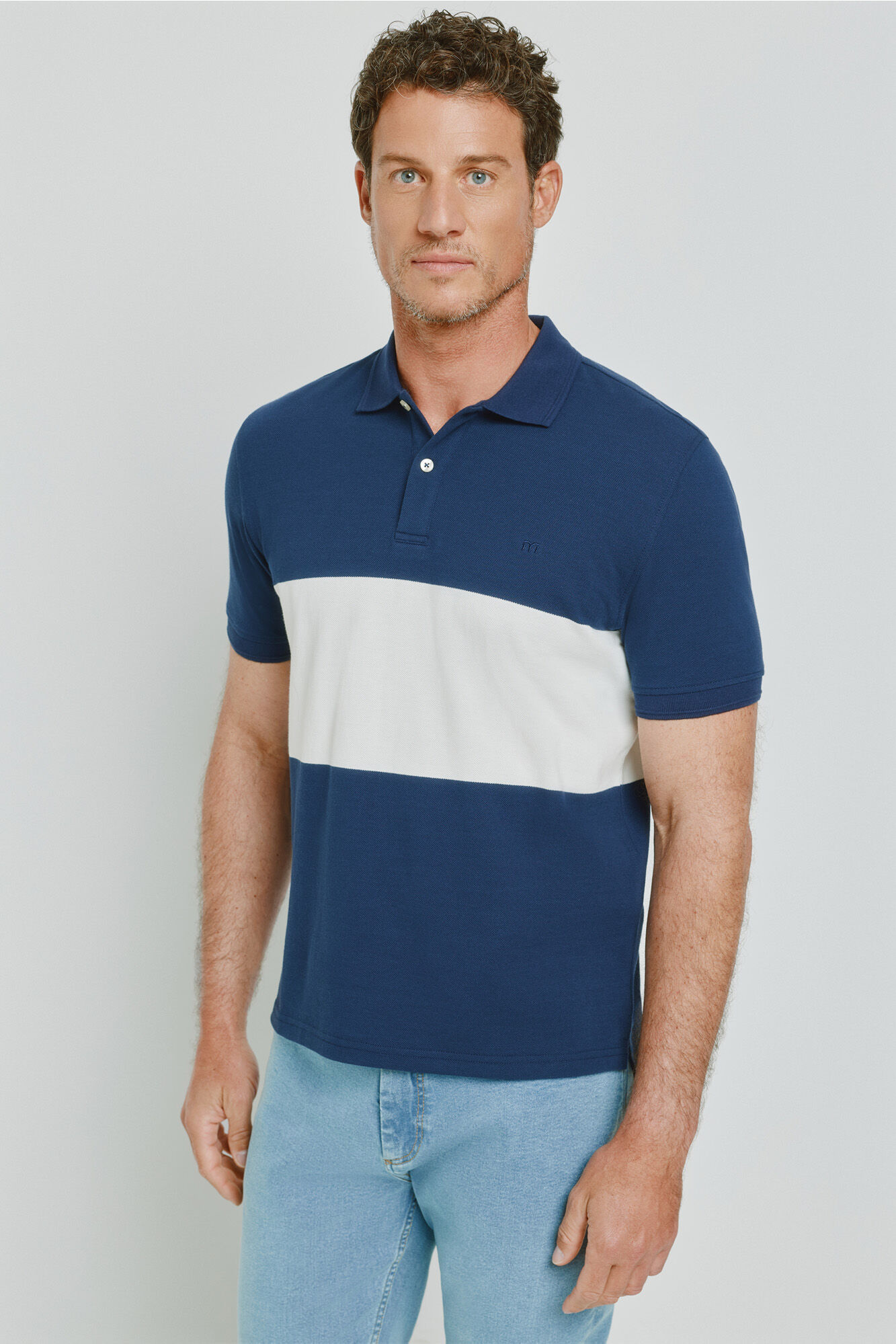 Milano Polo de rayas manga corta