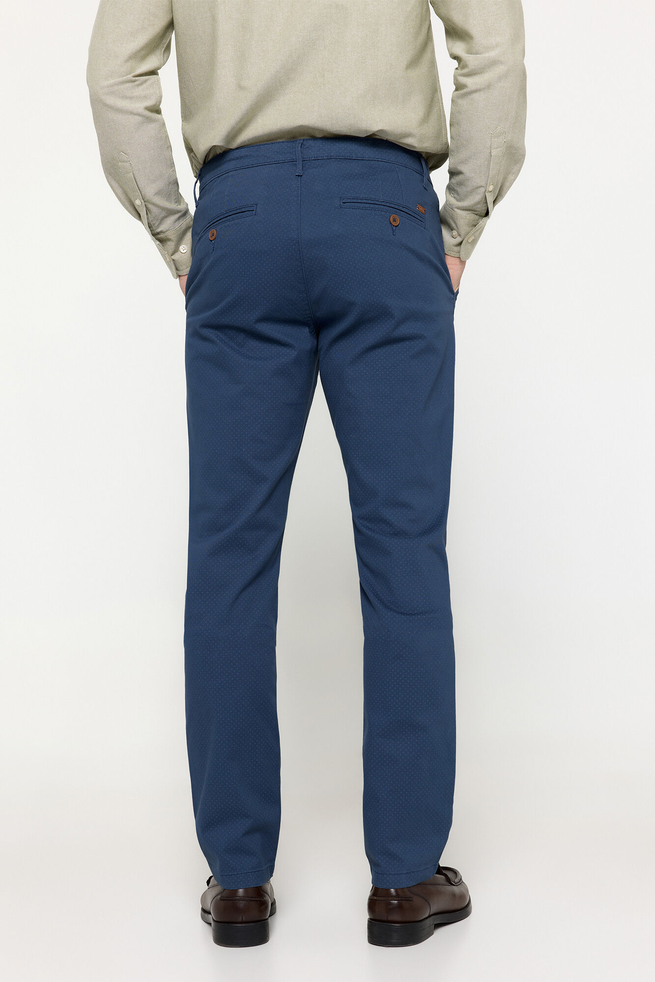 Milano Pantal&oacute;n Chino Falsa Estructura Azul