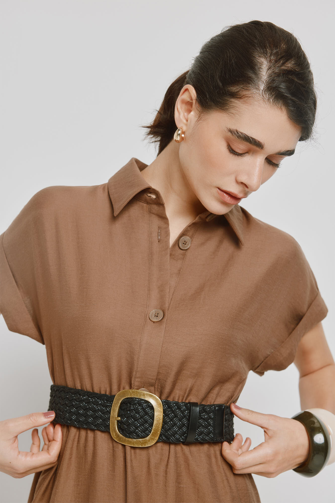 Milano Cintur&oacute;n trenzado Gris