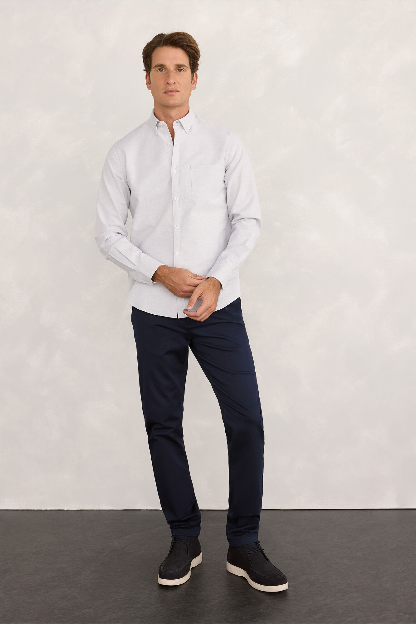 Milano Camisa deportiva Oxford Gris Claro