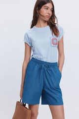 Milano Camiseta bolsillo crochet Azul