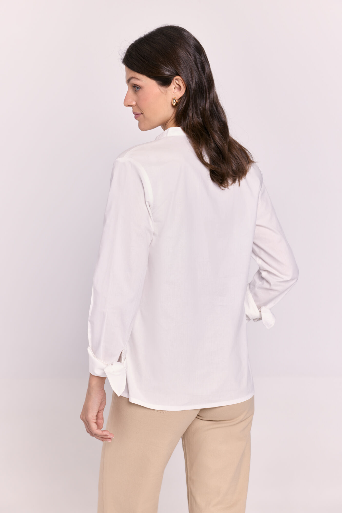 Milano Camisa cuello mao lisa Blanco