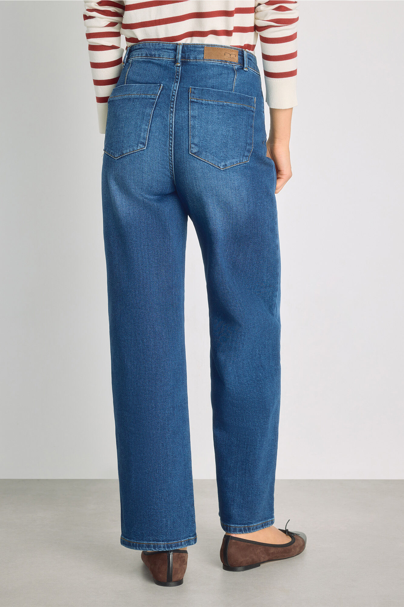 Milano Pantal&oacute;n de mezclilla ancho Azul