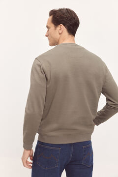 Fifty Outlet Sudadera Básica Patch Cuello Caja Kaki Claro