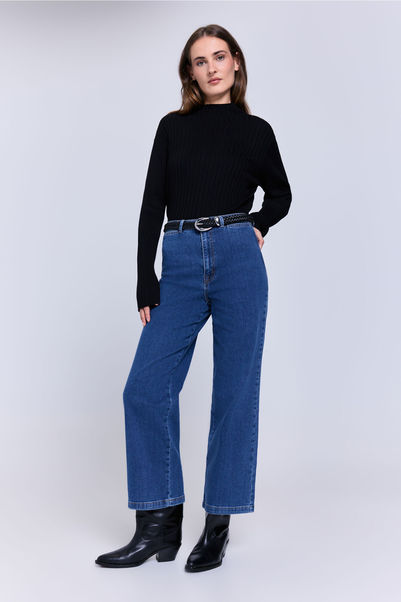 Milano Pantal&oacute;n denim pernera ancha