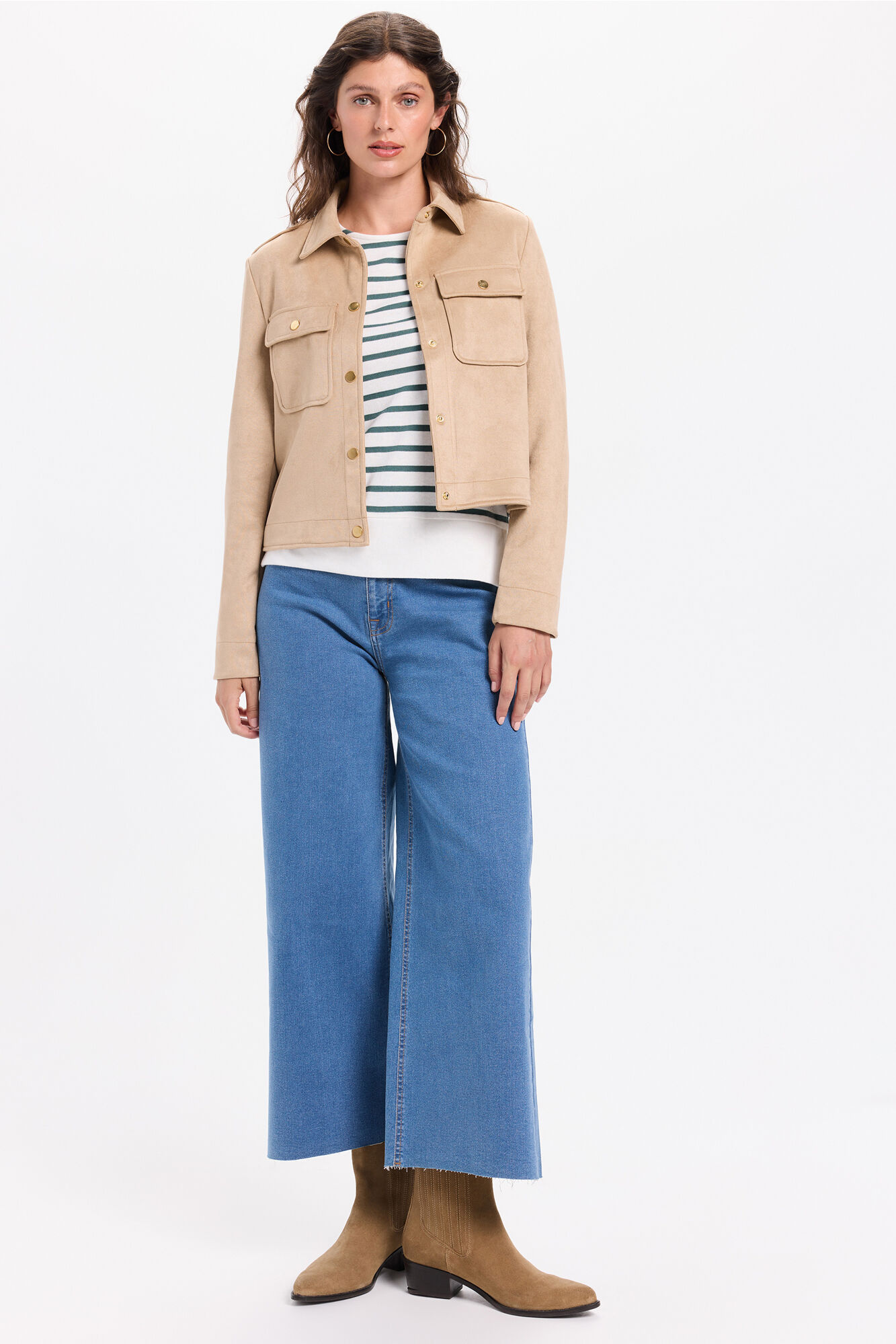 Milano Chamarra efecto ante beige Beige/Camel