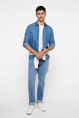 Fifty Outlet Camisa denim bolsillo Azul Claro