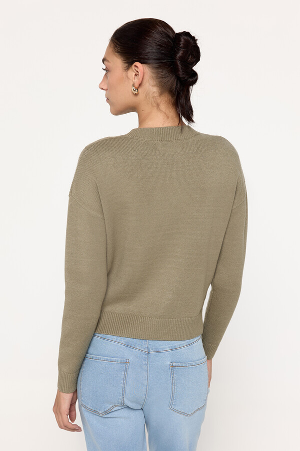 Milano Jersey con estructura de cables Kaki Oscuro