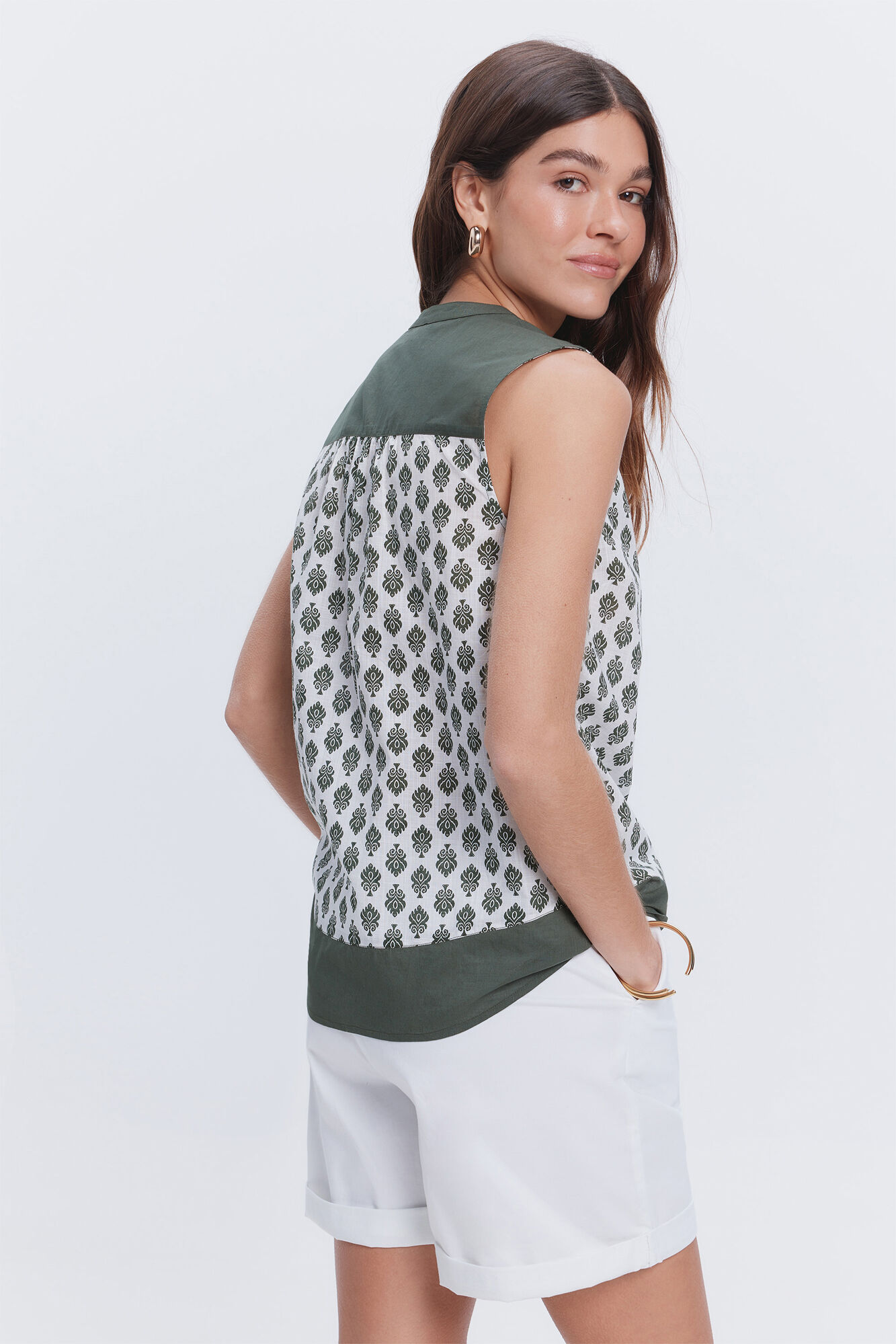 Milano Blusa fluida estampada natural