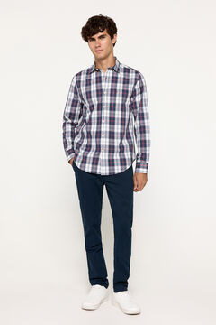 Fifty Outlet Camisa Popelín Cuadros Azul