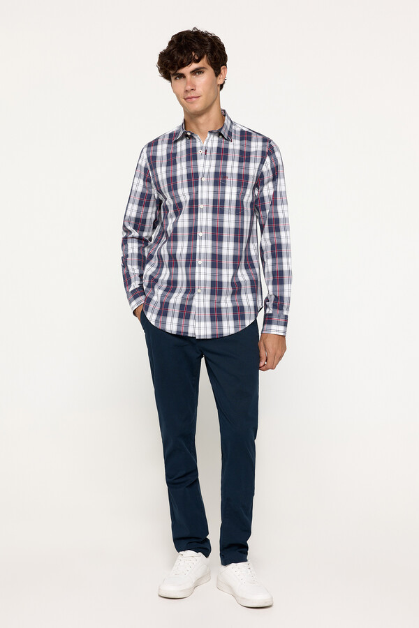 Milano Camisa Popelín Cuadros Azul