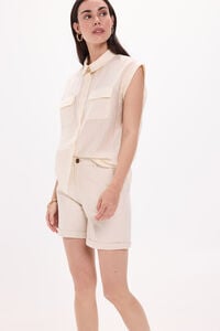 Fifty Outlet Camisa fluida con bolsillos Beige