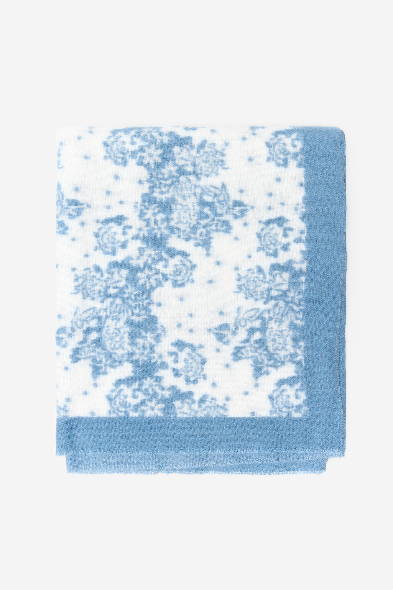 Milano Pa&ntilde;uelo con estampado de flores azules bicolor