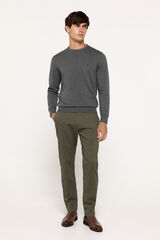 Fifty Outlet Suéter básico cuello redondo ajustado Gris