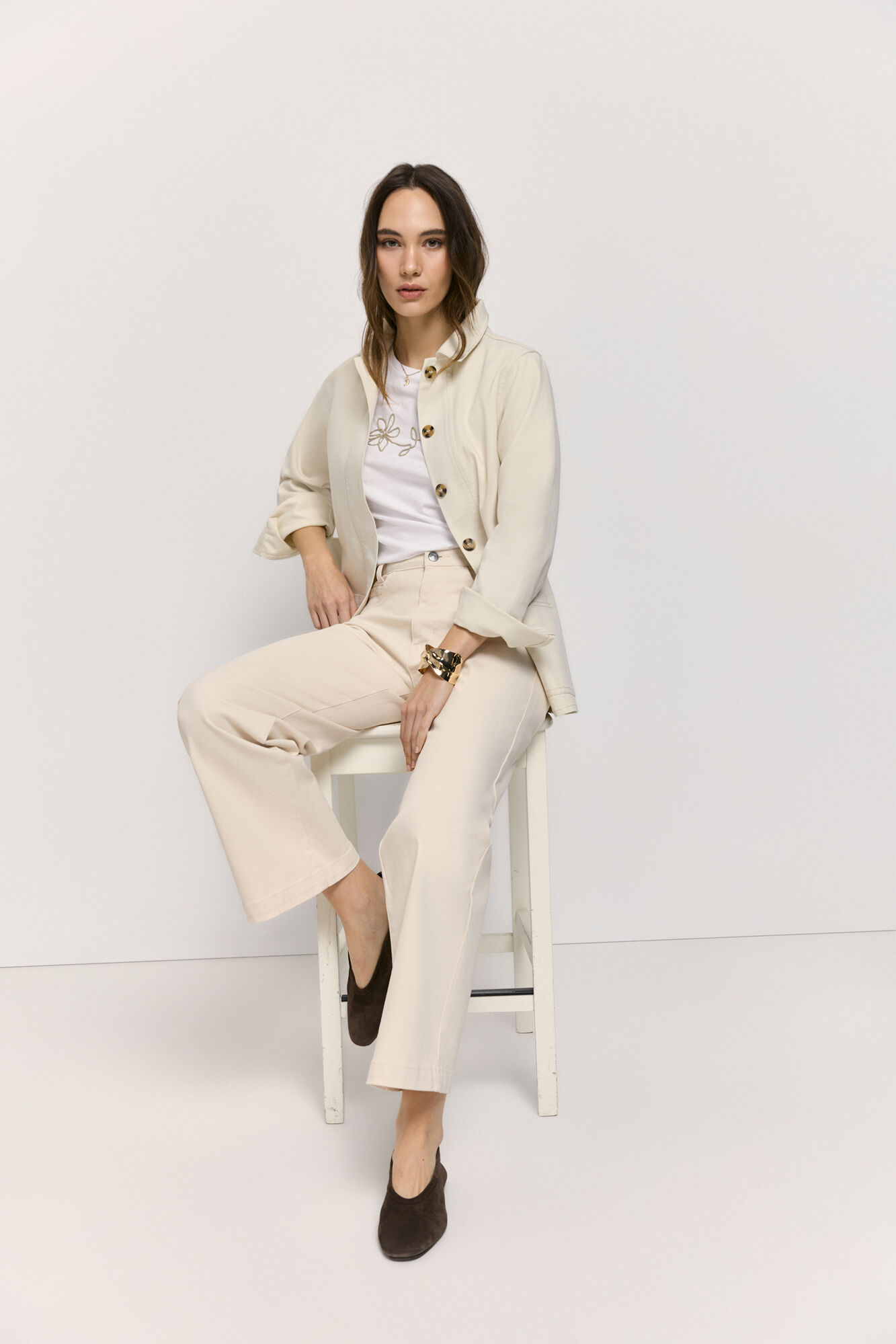 Milano Chamarra cuello solapa Marfil