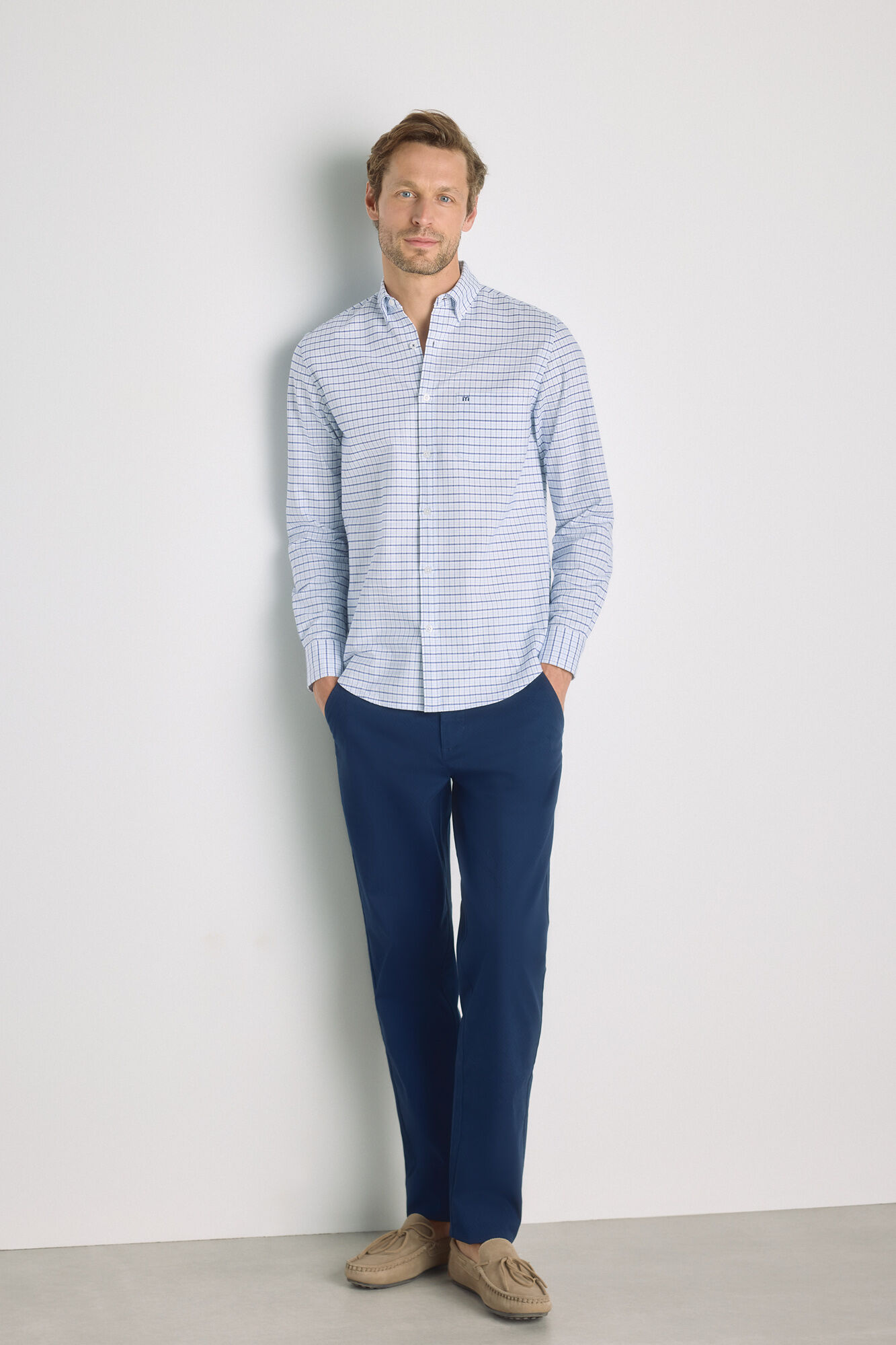 Milano Camisa de cuadros manga larga Navy