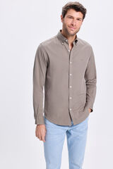 Fifty Outlet Camisa de sarga liso Kaki