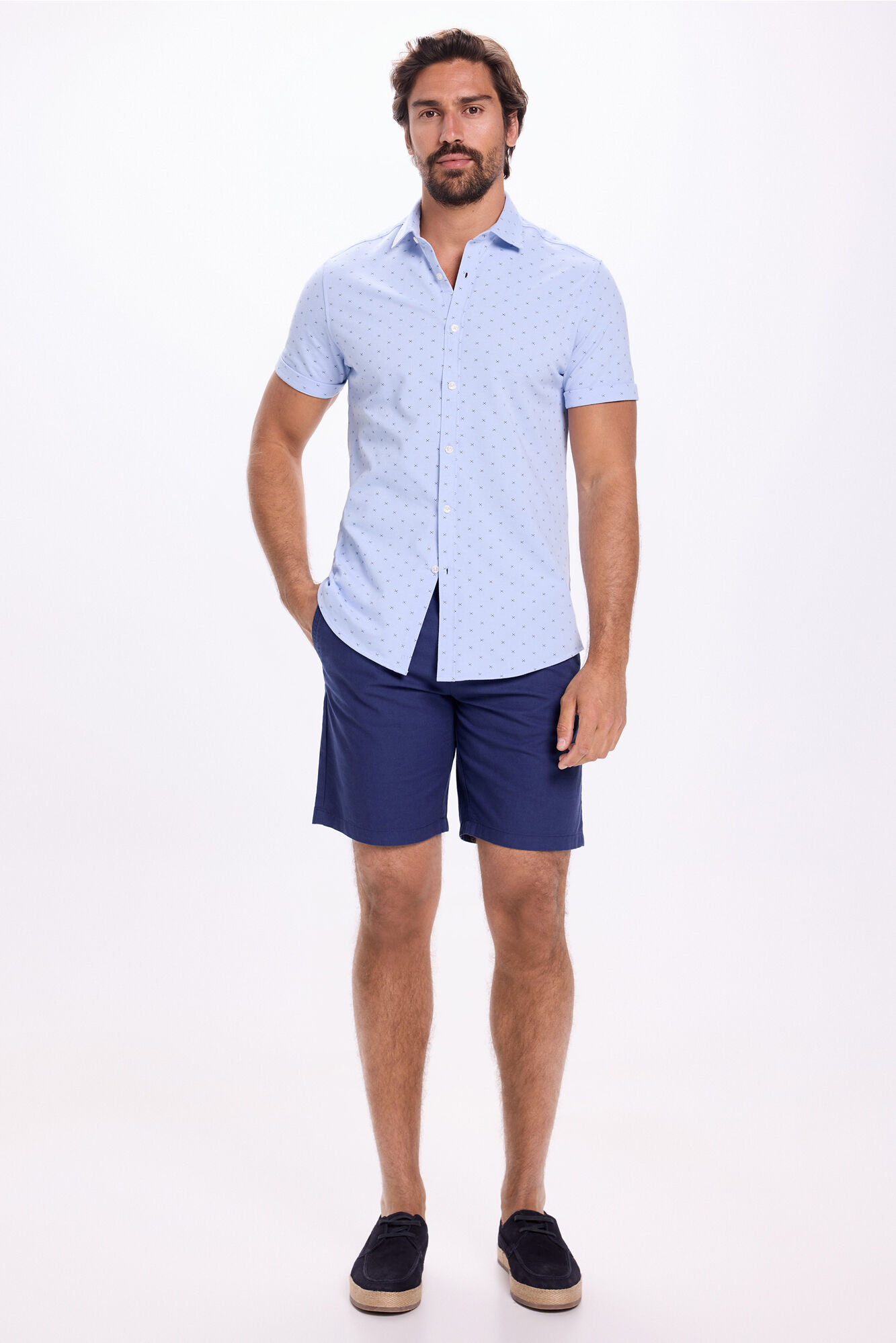 Milano Camisa de piqu&eacute; estampada Azul