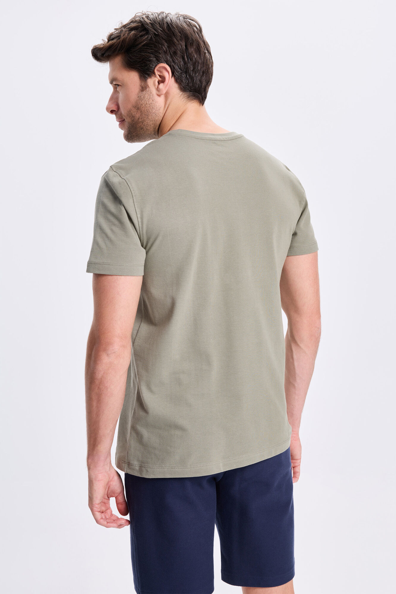 Milano Playera b&aacute;sica de piqu&eacute; Kaki Oscuro