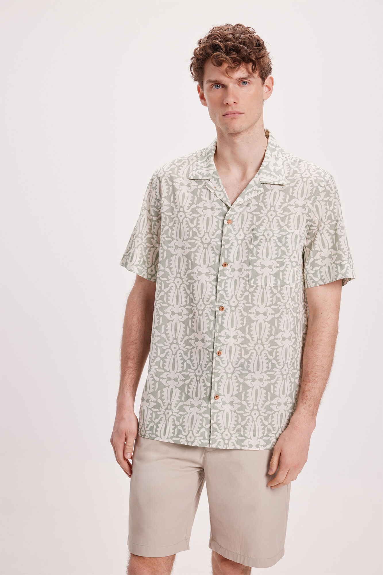 Milano Camisa Lino Estampada